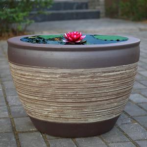 鱼缸复古大型大缸特大号老式水缸造景落地户外庭院室外养鱼水族.