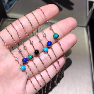 piaget/伯爵手链纯18k玫瑰金镶钻时来运转转运珠彩宝女士手链项链