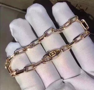 cartier/卡地亚手链18k玫瑰金斯巴达链条无钻男女情侣手环