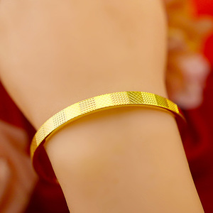 金手镯女999足金周大福正品