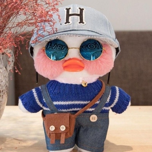 个性少女心戴眼镜韩版毛绒网红可爱ins小鸭子毛绒玩具玻尿酸鸭.