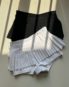 【高版本】重工百褶工艺裙裤一体 黑色白色四季款超短裙女