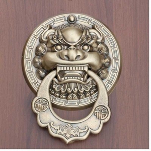 大门装饰兽头门环栏栅铜扣中式门铜门环门拉手传统祠堂大号大气.