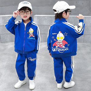 奥特曼衣服男童运动套装2024新款酷帅小男孩棒球服外套春装时髦潮