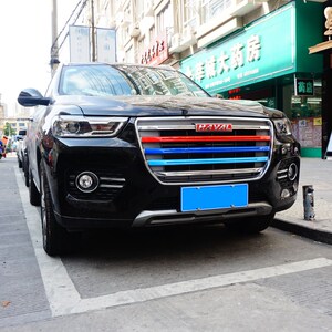 全新哈弗h6黑武士中网改装哈佛h6前脸装饰条外观熏黑改色版.