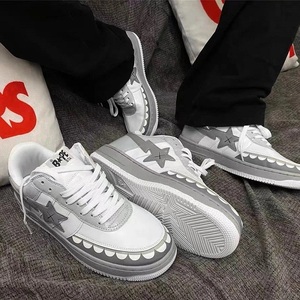 bapesta滑板鞋系列 kaws鲨鱼联名鳄鱼中古款绝版撞色漆皮鞋单鞋男