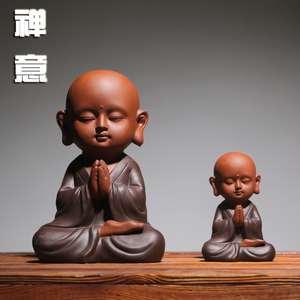 小和尚摆件禅意沙弥可爱