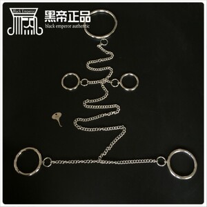 不锈钢圆环项圈脖套连体脚镣k9狗奴颈铐捆绑sm金属束缚刑具固定架