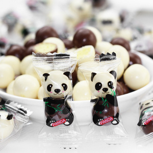 熊猫夹心巧克力豆散称批发麦丽素糖果网红创意独立包装儿童小零食