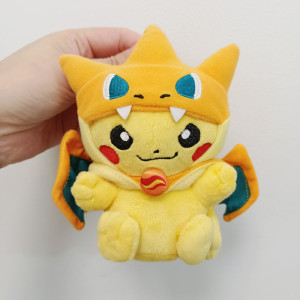 日本尾单小火龙装皮卡丘毛绒玩具公仔玩偶可爱
