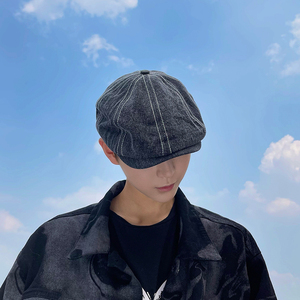 贝雷帽男ins画家帽浴血黑帮大头复古前进帽老爹帽男生学生春秋款