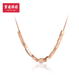 【店铺秒杀】宝庆银楼s925银 方糖项链官方正品 直播间专享99元