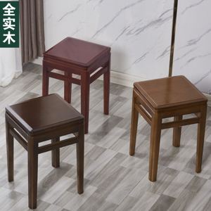 实木凳子中式小登子家用梳妆台客厅创意餐厅木头老式书桌简约现代