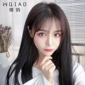 假发女长发网红造型空气刘海自然时尚长直发真发全真人发丝假发套