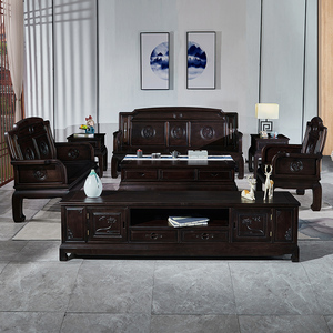 红木家具沙发黑檀木