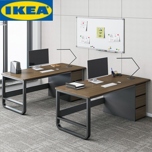 组装宜家乐职员办公桌简约现代办公室多人桌椅组合工位简易卧室电