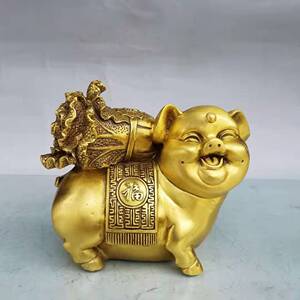 2021纯铜猪摆件a金猪旺财福猪生肖百财猪发财猪招财家居桌面风水