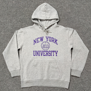 春秋冬薄款/加绒纽约大学nyu连帽宽松校服vintage复古学院风卫衣