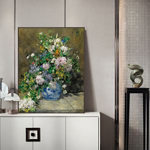雷诺阿·春之花束 北欧装饰画客厅餐厅玄关画走道挂画卧室油画壁