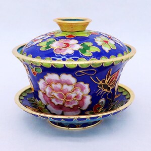 北京景泰蓝盖碗l茶碗茶具茶杯家居摆件3寸4寸传统特色工艺品