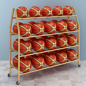 篮球收纳架球框学校移动球车教室橄榄球架足球排球货架体育器材架