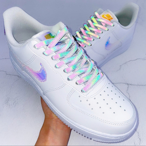 适配nike air force 1 low 彩虹像素镭射反光渐变空军一号af1鞋带
