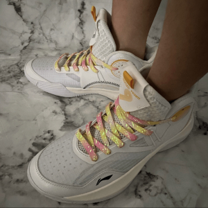 适配lining李宁音速9 team 白橙色夜光泼墨扎染渐变反光篮球鞋带