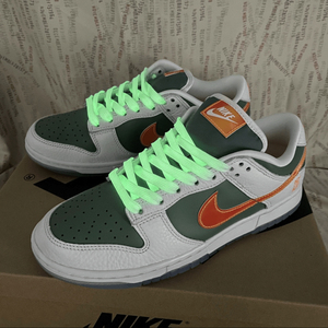 适配nike dunk low se纽约街球白绿橙色夜光扎染泼墨渐变反光鞋带