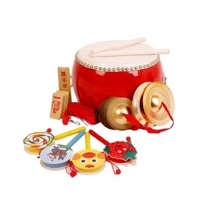 儿童锣鼓玩具小鼓敲立式腰腰鼓宝宝礼物早教鼓婴儿鼓学院小孩子