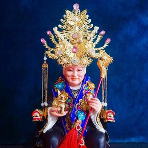 16寸家用神像帽子凤冠胡三太奶黑老太太泰山老母黑妈妈九尾狐凤冠