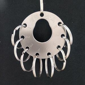 加厚不锈钢迷你钥匙板8孔小钥匙盘大串公司库房学校钥匙盘钢圈 环