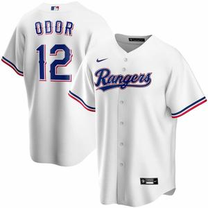 美职棒 rangers 游骑兵队球衣 odor 奥多尔 刺绣版开衫棒球服