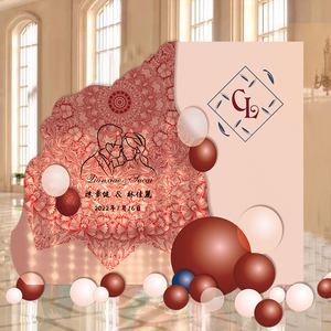 网红中式超大kt板订求结婚礼告白仪式感回门宴布置背景墙装饰用品