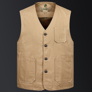 2022新款男士名牌薄马夹薄款无领宽松大码棉布坎肩休闲中老年背心