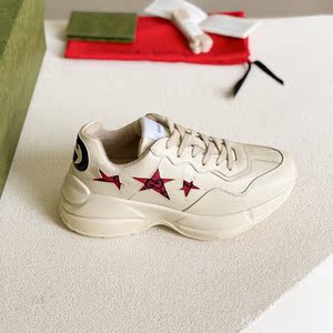 现货古琦gucci老爹鞋女经典彩虹米奇情侣运动跑步休闲鞋古驰鞋男