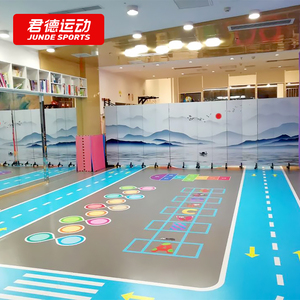体适能地胶感统训练教室商场儿童体适能定制跑道少儿篮球pvc地板