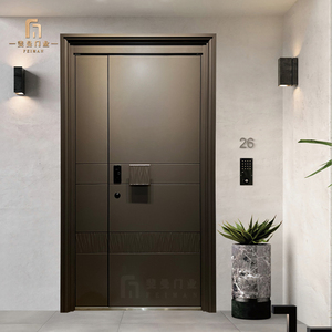 防爆铸铝门入户门子母门别墅大门双开门进户轻奢自建房铜门防盗门