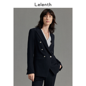 【暖焱绒】Lelenth 黑色西装套装女士中长款西服外套气质职业正装
