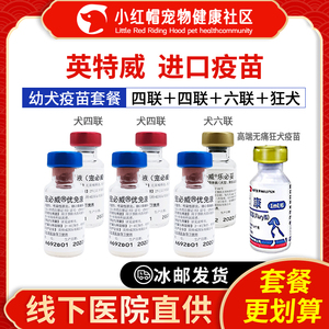 进口英特威狂犬疫苗四联2针+六联1针狗狗疫苗宠物幼犬预防针套餐