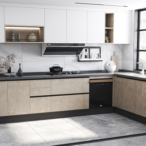 欧派橱柜定制厨房整体家用现代石英石台面m橱柜灶台柜套餐蒙布朗