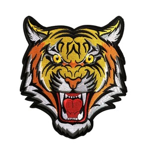 老虎头刺绣布贴绣花章猛兽绣花标虎头衣服装饰贴补丁贴徽章大号