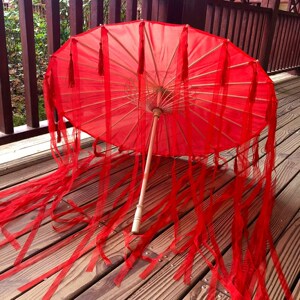花城cos红伞流苏伞网红伞写真古代汉服古装拍照伞古风道具纯手工