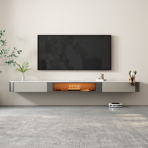 00森呼吸丶家居淘宝悬空电视柜茶几组合简约现代小户型超薄悬浮壁挂