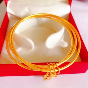 老凤祥和新款经典24k三生三世黄金手镯999足金三环圆圈传承手镯