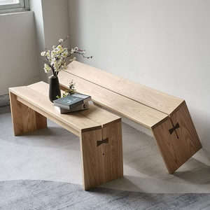 北欧白蜡木长条凳长板凳长椅子全纯木质木头原木餐桌实木长凳餐椅