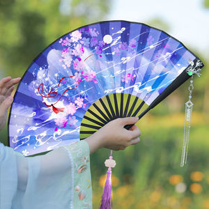 9寸双面古风男女学生超霸气仙折扇彼岸花随身古装v舞绢布折叠扇子
