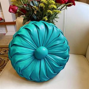 手工元宝枕材料包自己制作手缝靠垫客厅圆形皮枕头榻榻米抱枕