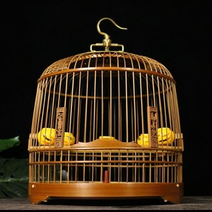 老竹紫竹瓜皮笼活底拆卸圆笼绣眼贝子黄雀靛颏玉鸟竹制小鸟笼