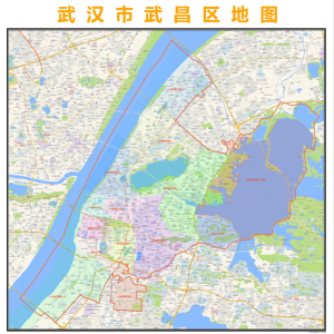 武汉市武昌区行政区划地图高清定制2021城市交通卫星办公室挂图