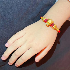 999足金牛黄金手链十二生肖小金牛转运珠本命周大福周大生周六福